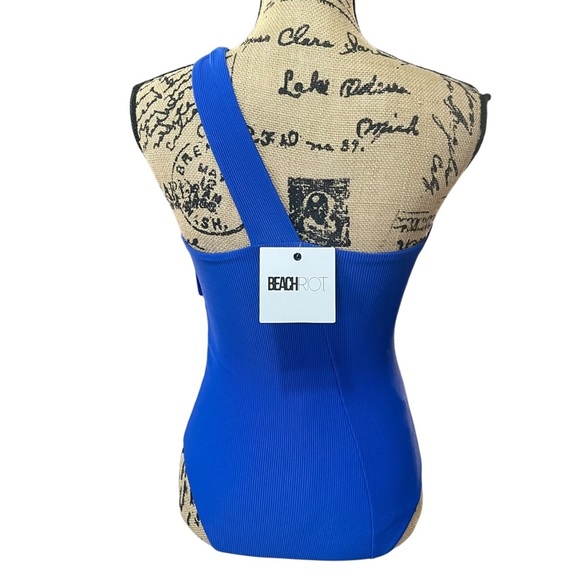 Beach Riot Nia One Piece Swimsuit Asymmetrical One Shoulder Ribbed Size Small - Picture 3 of 8